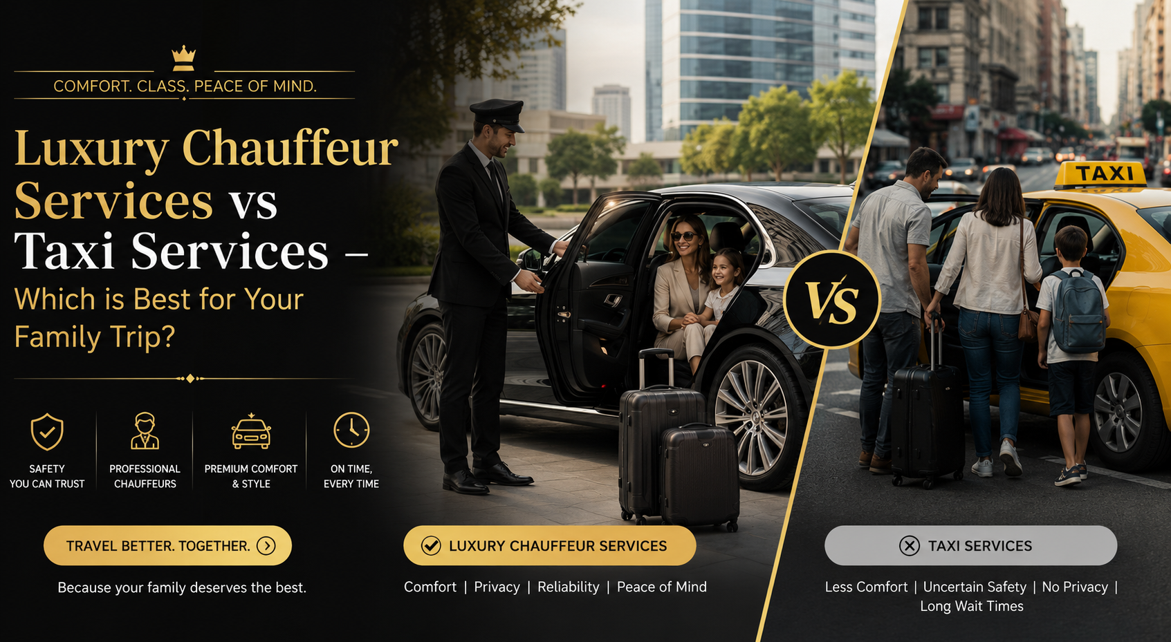 Luxury Chauffeur Services vs Taxi Services – Which is Best for Your Family Trip?